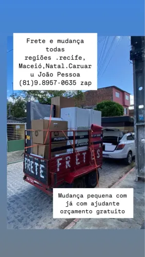 Faço frete para . Recife,paulista,gravata,caruaru,Maceió,Natal ,João Pessoa 