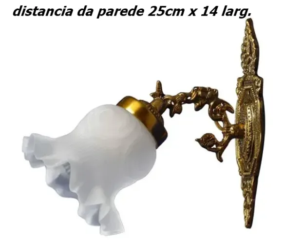arandela de bronze com tulipa em vidro