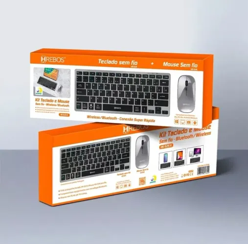 Teclado sem fio mouse sem fio kit Hebros Premium HS-525K