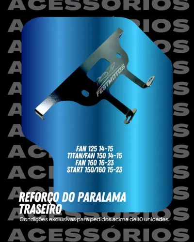 Reforço fixador de rabeta anti vibração Fan/Start 160