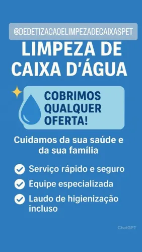 Limpeza de caixa d'água com laudo!!