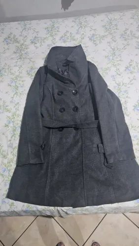 Sobretudo Cinza Feminino Quentinho Estiloso Usado M