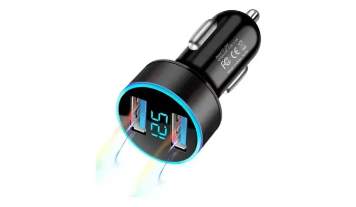 Carregador Conector Plug USB Automotivo Universal com Voltímetro 