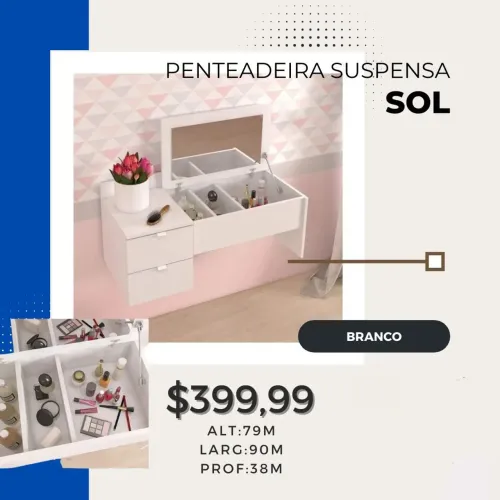 Penteadeira Suspensa - Branco
