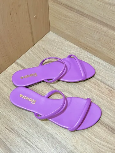 37/38 Sandália Rasteirinha Tiras Finas - Roxo - Lilás