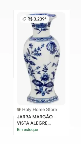 Vaso Jarra Tomé Margão da Vista Alegre