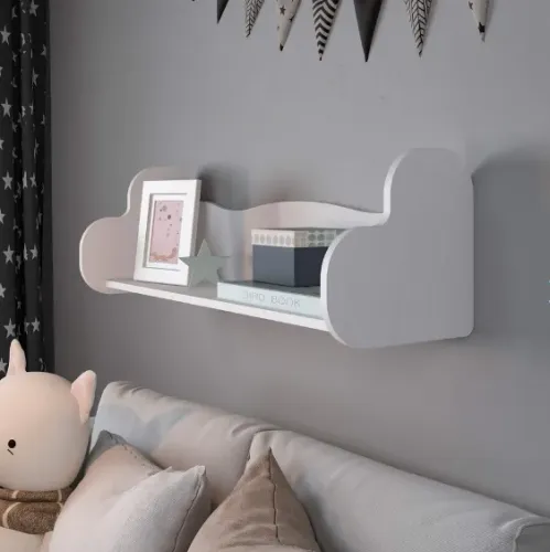 NOVA | Prateleira MDF 93cm Branca Coração - Fazemos Entrega