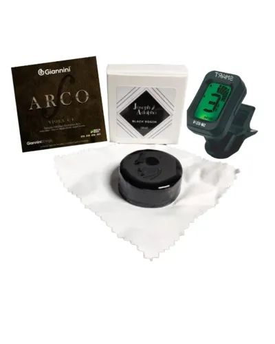 Kit  encordoamento Giannini Viola Arco +  breu Royal Kl Escuro  + Afinador Digital