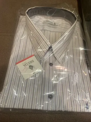 Camisa Social Manga Longa Breda Puro Algodão Tamanho 8 com bolso