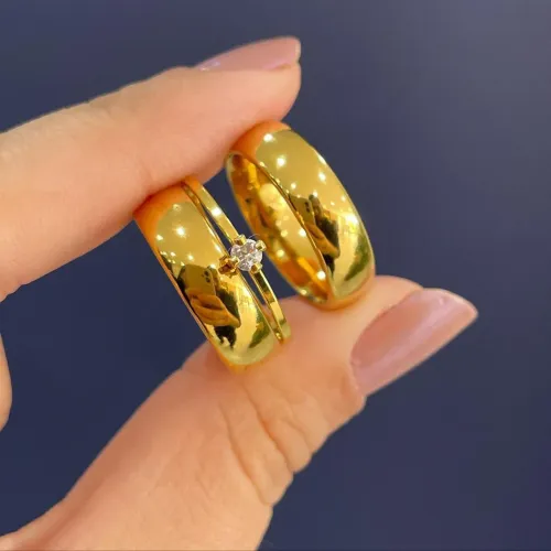 Aliancas banhadas a ouro 18k