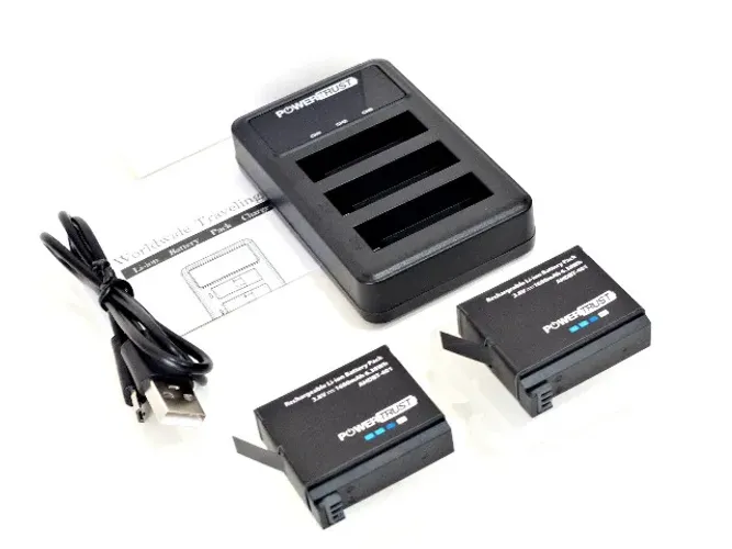 2 X Baterias p/ Câmera Gopro Hero 4 Ahdbt-401 1.680 Mah + Carregador Triplo