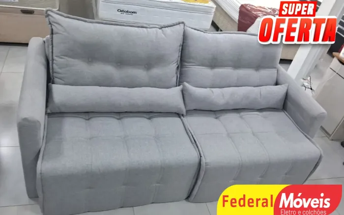 Sofá Cama Retrátil D33 Linho 2,15m - Oferta Imperdível!
