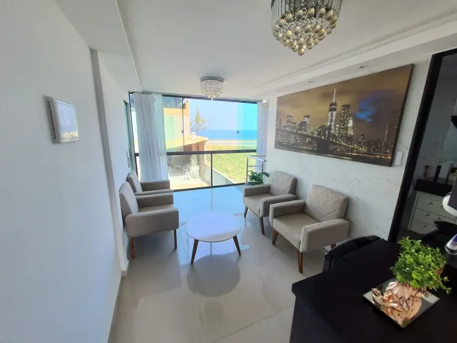 Lindo Apartamento Vista para o Mar, Frente de Vidro, Mobiliado e equipado. Oportunidade 