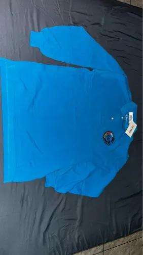 Camisa Polo Manga Longa BOSS Azul
