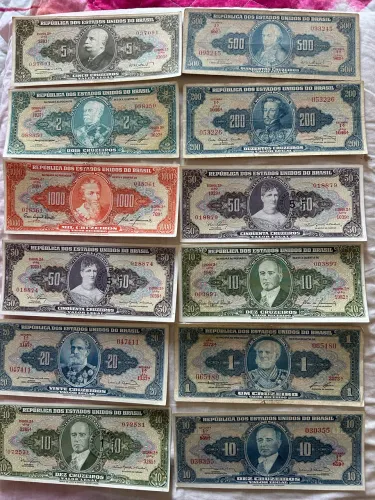 12 Cédulas de cruzeiro