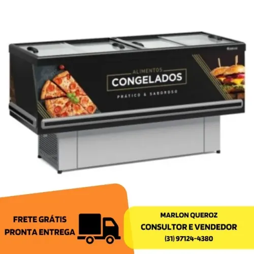 Ilha de Congelados 2M Vidro Reto Gelopar