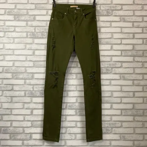 Calça Verde Carol Bassi Skinny Destroyed Tamanho 38