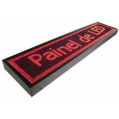 Painel de led 1m x 20cm, monocromatico, interno, vermelho wi-fi