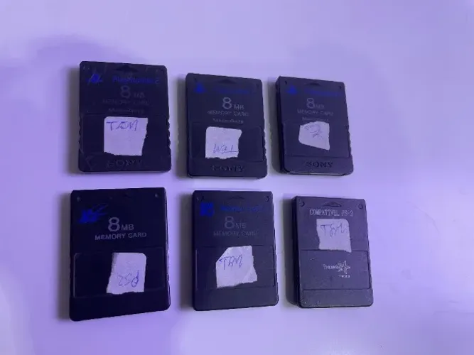 Memory card ps2 kit com 6 cartuchos