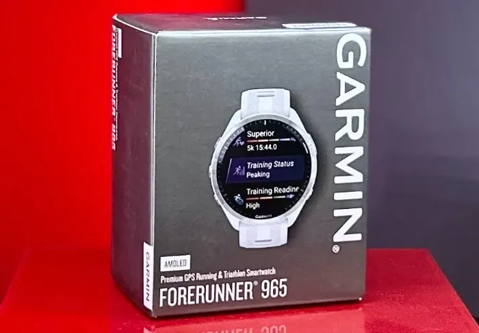 Garmin Relógio Forerunner 965 - Whitestone / Powder Gray - 47MM - Produto Novo e Garantia