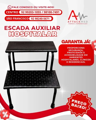 ESCADA 2 DEGRAUS PRETA 