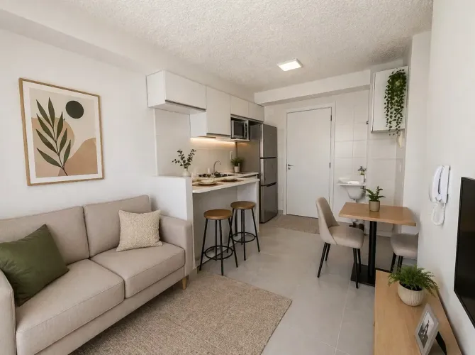 APARTAMENTO MOBILIADO PARA LOCAÇÃO NA MOOCA | 2 DORMS | 35 m² | COM LAZER | SEM VAGA |PERT