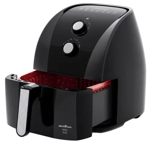 LACRADA - Fritadeira Air Fryer Britânia 5,5L 1500W BFR50 Redstone 127V