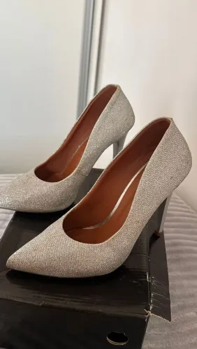 SAPATO SALTO ALTO PRATA GlITTER