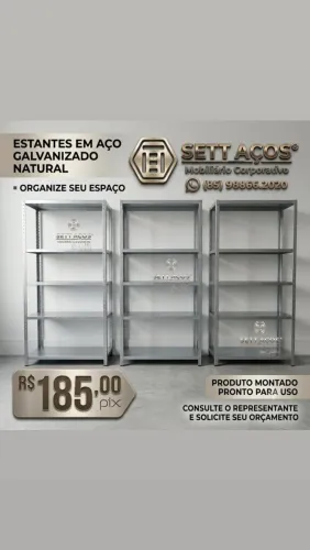 PRATELEIRAS DE AÇO DISPONÍVEL P/ PRONTA ENTREGA