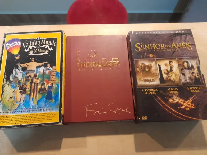 Box DVD Senhor dos Anéis (3dvds);O poderoso Chefão (3dvds) & Volta ao mundo em 80 músicas
