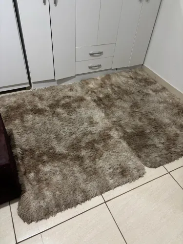 Tapetes peludos 1,50 x1,00 bege mesclado