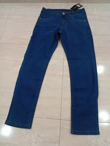 Calça Jeans Masculina Corte Reto 38 Azul - Nova