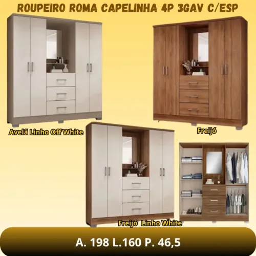 ROUPEIRO ROMA CAPELINHA 4P 3GAV MDP C/ESP