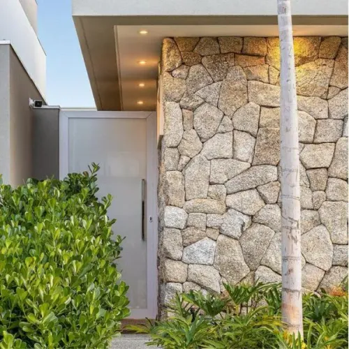 Pedra Moledo Premium Champanhe Revestimento Natural Rústica Parede Muro Pronta Entrega