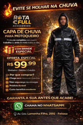 Capa de chuva impermeavel motoqueiro