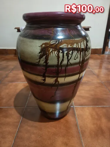 Vaso Decorativo Grande em Cerâmica