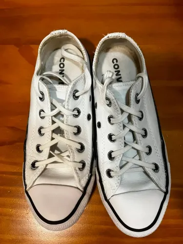 tênis all star couro branco - modelo chuck taylor