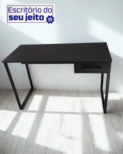 Mesa de Escritório Industrial com Gaveta 1,1M Reforçada Multiuso para Computador Notebook