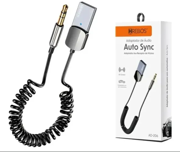 Adaptador Receptor Audio Bluetooth P2 Som Automotivo<br>