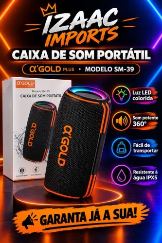 Caixinha de som potente Gold
