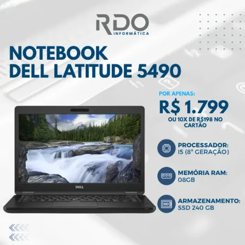 Dell Latitude Notebook 5490 I5 8A SSD 240GB 08GB RAM