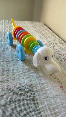Brinquedo cachorro com argolas didático 
