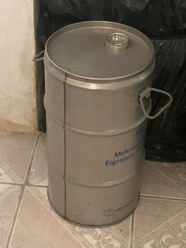 Tambor / Galão de Inox Resistente Merck (Com Alças e Tampa)