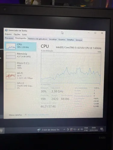 Notebook Lenovo i5 8 geração thinkpad