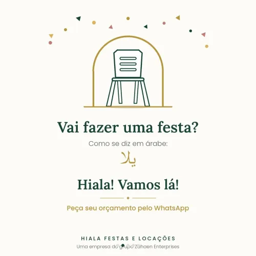Aluguel de cadeiras e mesas, e fornecimento de bebidas selecionadas