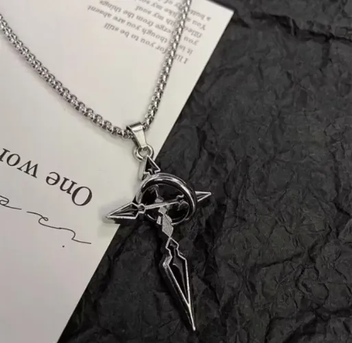 Colar hip hop estilo japonés/ pingente de cruz