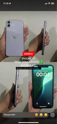 Celula iPhone 11 64gb chama no WhatsApp *18