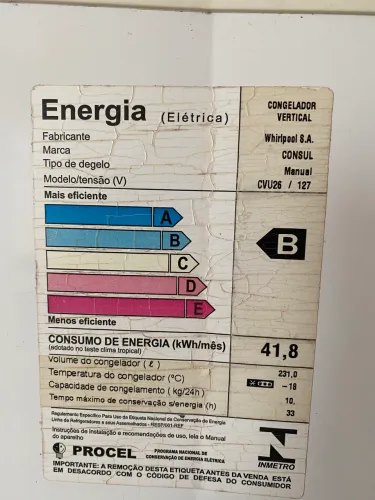 Freezer Vertical 231L