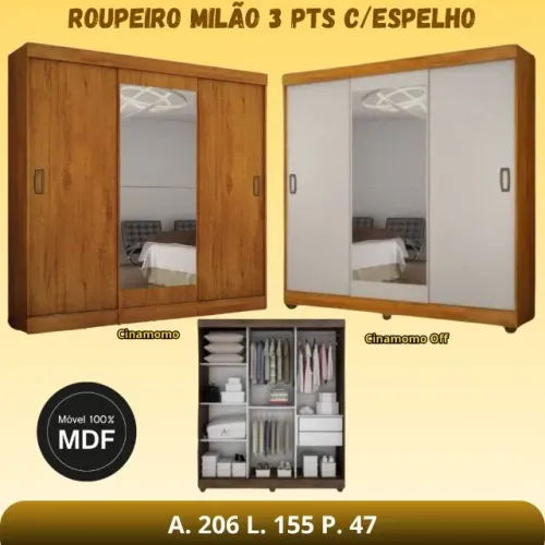 Guarda Roupa Solteiro com porta de correr