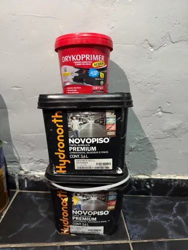 Kit Tintas Novopiso Premium 3,6L + Primer Asfáltico Dryko Novos (lacrados)
